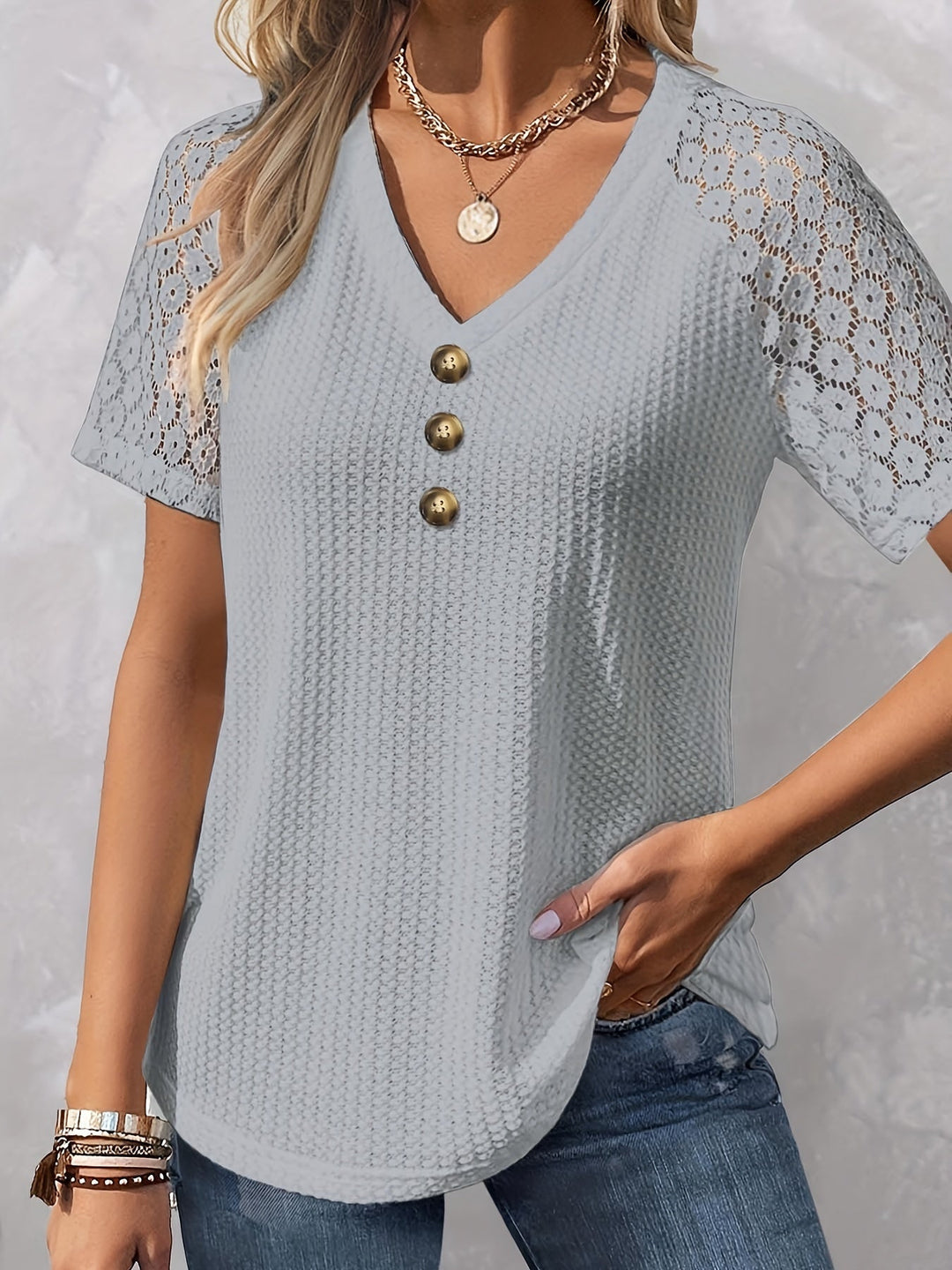 Heidi-Mode | Kurzarm T-Shirt mit Struktur für Frauen
