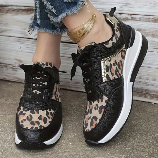 Heidi-Mode | Damen Sneaker mit Leopardenmuster