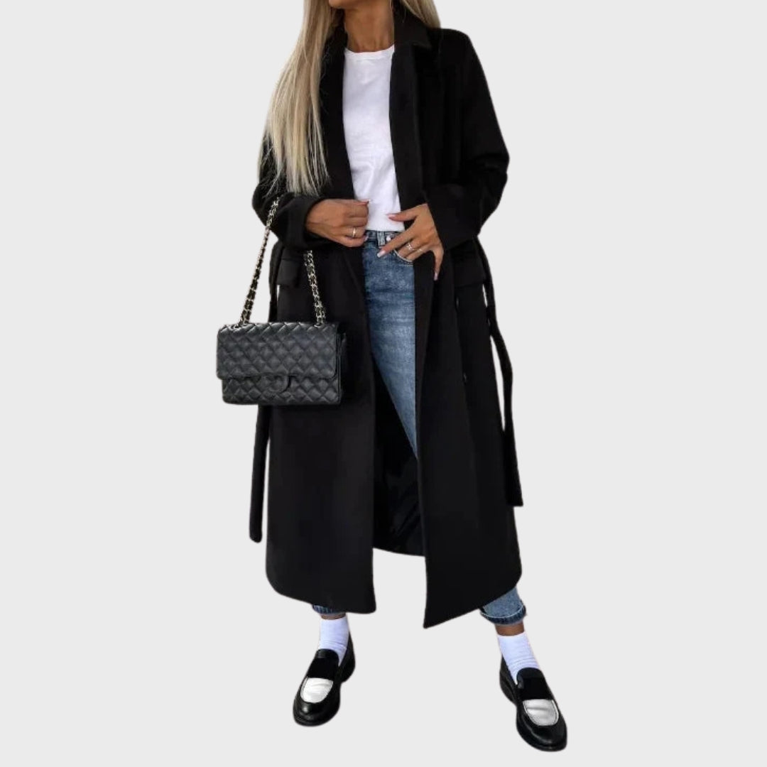 Heidi-Mode | Eleganter warmer langer zweireihiger Wintermantel