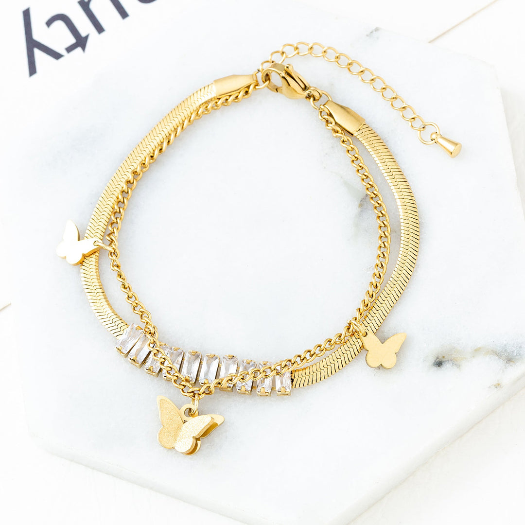 Heidi-Mode | Multi-Lagen Pendel Gold Armbanduhr