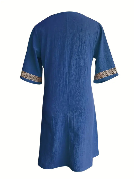 Guipure Spitzen V Ausschnitt Kleid