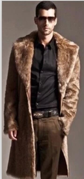 Herren Eleganter Kunstfell-Mantel Heidi-Mode