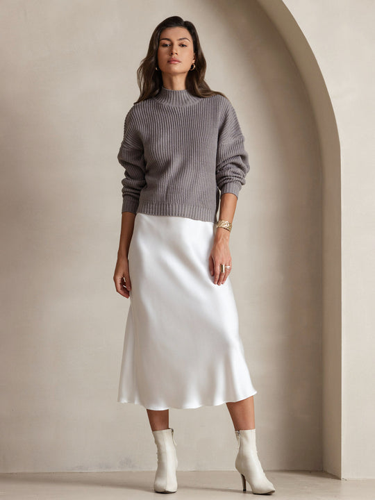 Heidi-Mode | Lange Seidenkleid mit Spaghetti-Träger