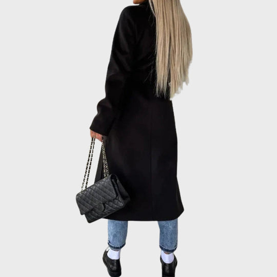 Heidi-Mode | Eleganter warmer langer zweireihiger Wintermantel