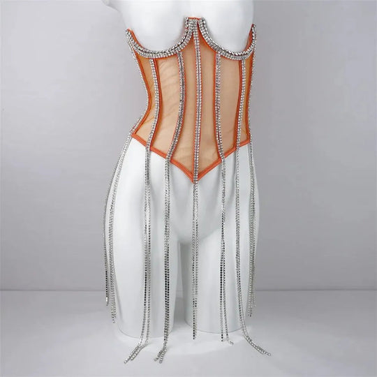 Heidi-Mode | Ladies shaping black chain waist made of polyester