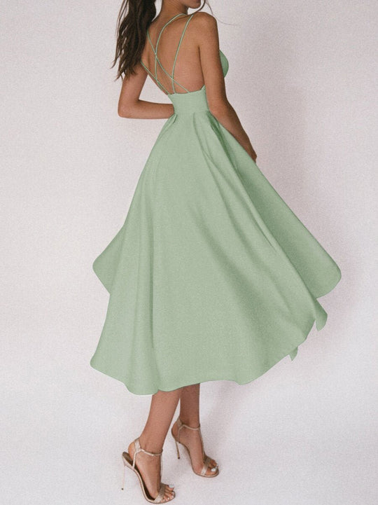 Heidi-Mode | Elegantes Hochzeitskleid für Damen Trägerdesign & V-Ausschnitt