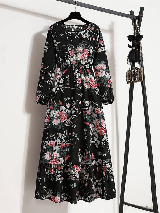 jurk met bohemien bloemenprint