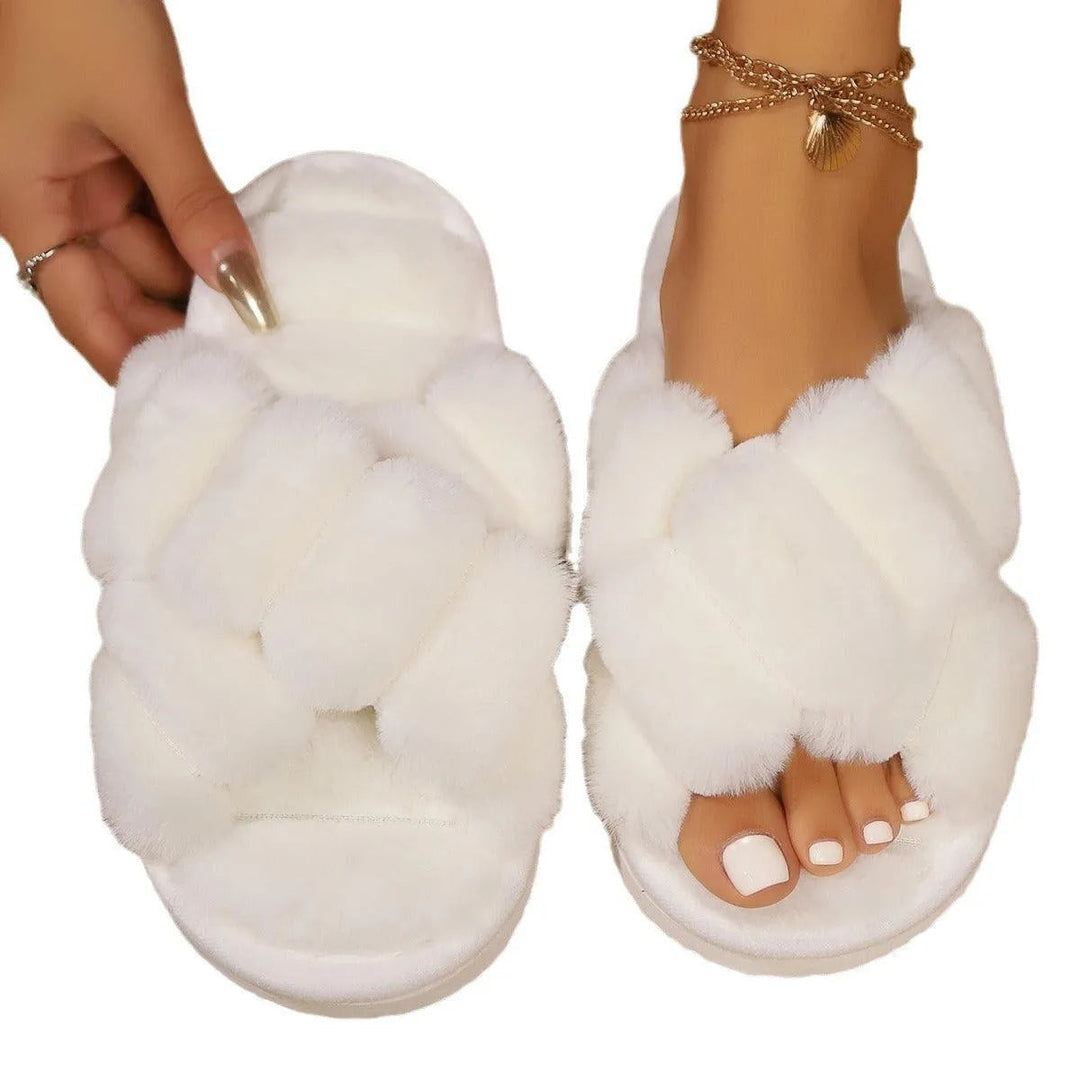 Heidi-Mode | Ladies' slippers made of cotton with thick, non-slip sole