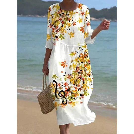 Heidi-Mode | Elegantes Kleid mit Blumenmuster Stilvoll mit Bauchbedeckung