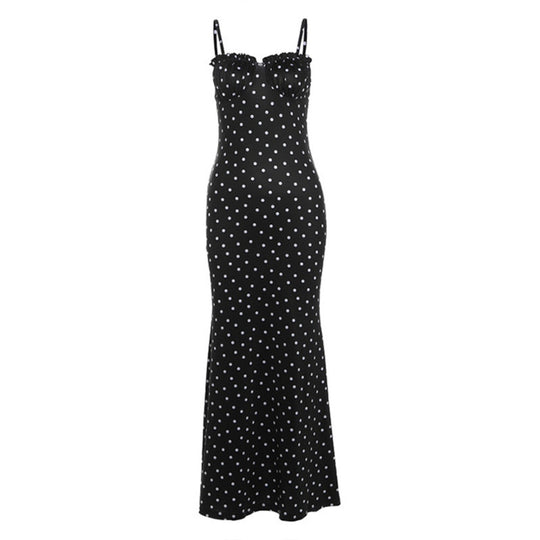 Heidi Mode | Kleid mit gepunkteten Strapsen mit Neckholder