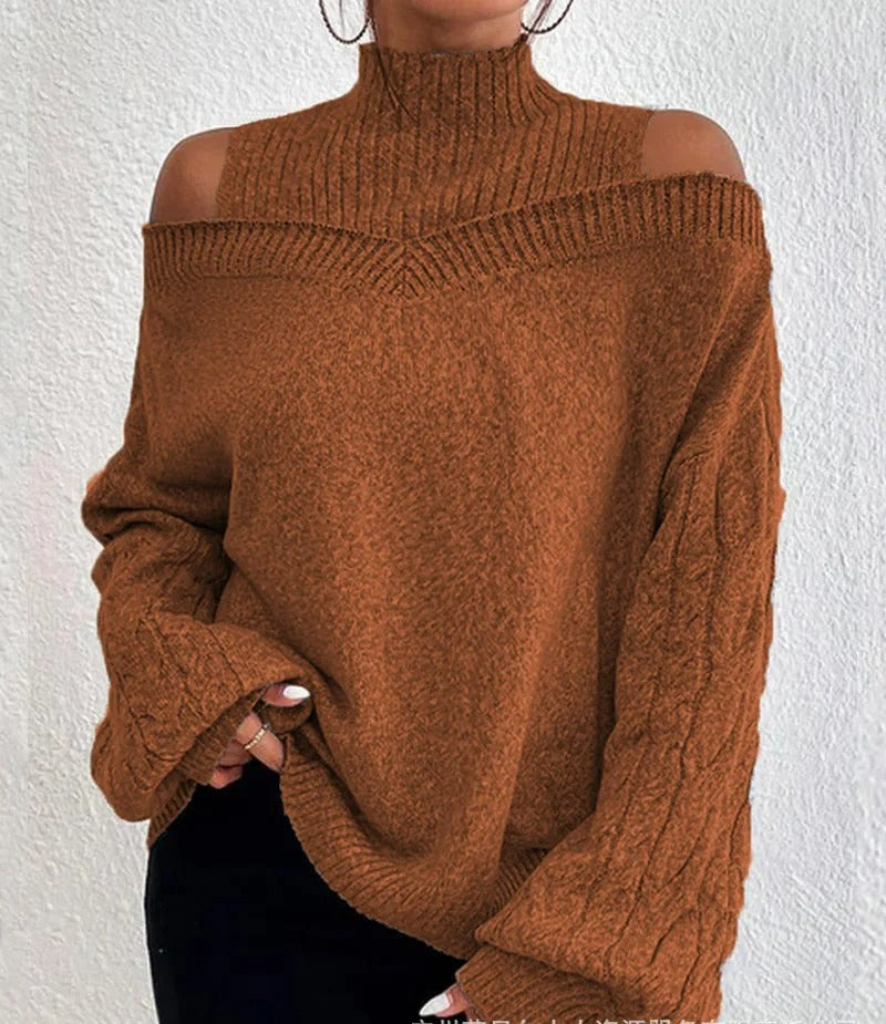 Trendiger Schulterpolsterpullover für Damen