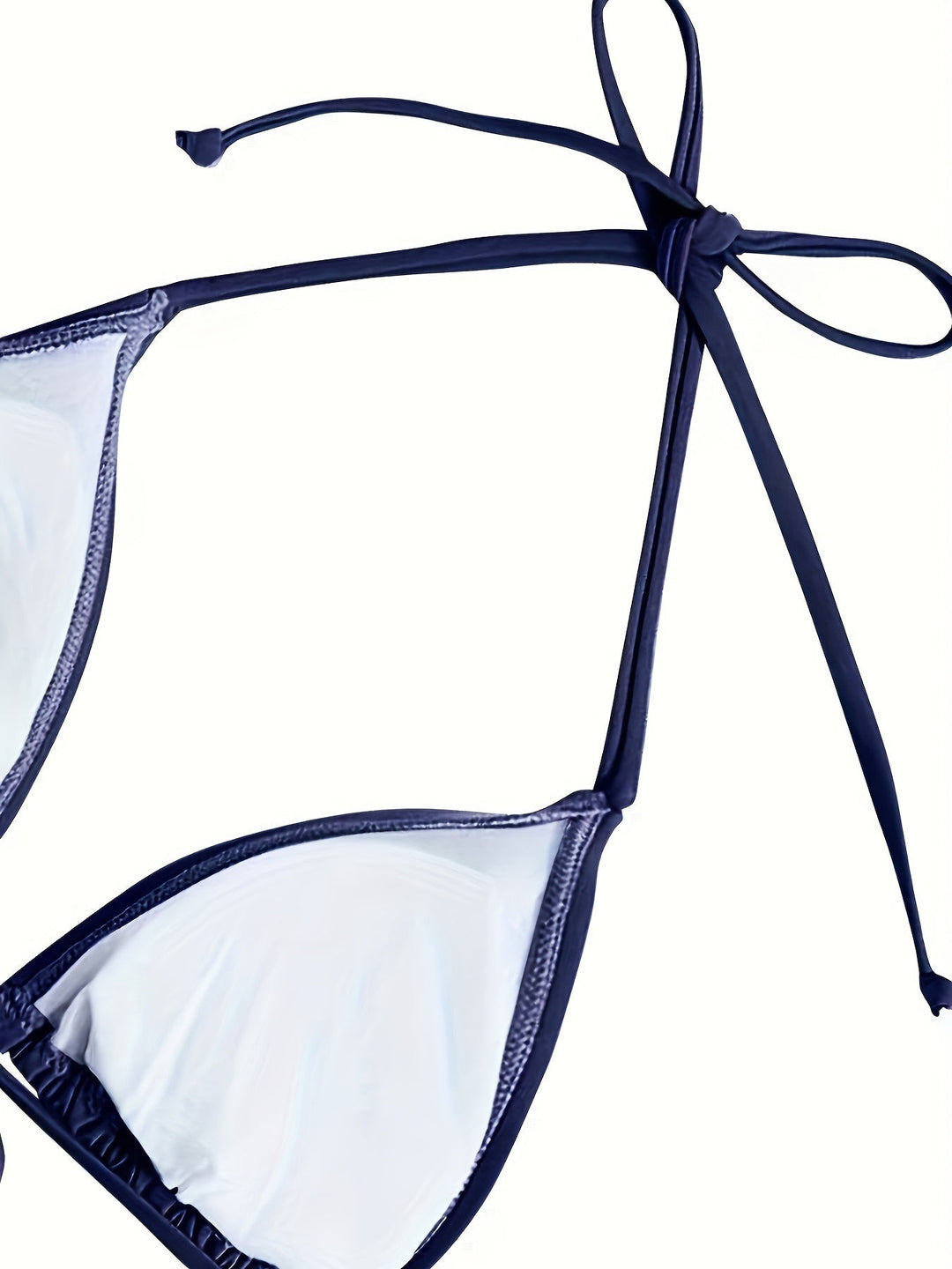 Heidi-Mode | Dunkelblaues Sexy Bikini Satz mit Halter V-Ausschnitt und Nacktem Rücken