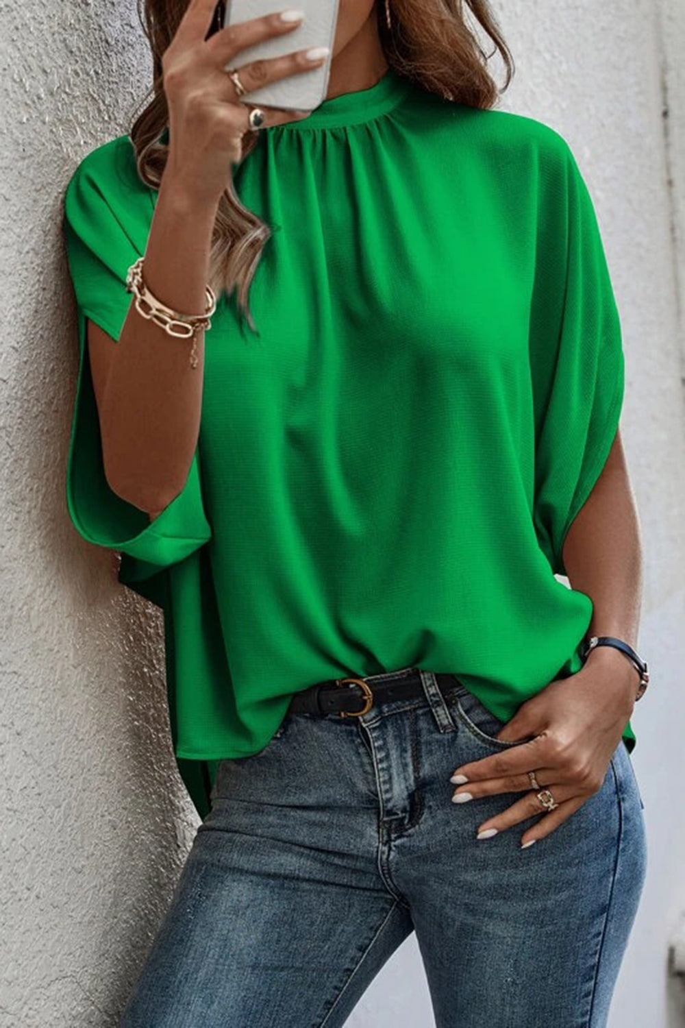 Heidi-Mode | Bindeback Schlitz Halbarm Bluse