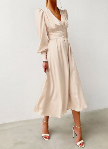 Heidi-Mode | Schlichtes Abendkleid für Damen Midi