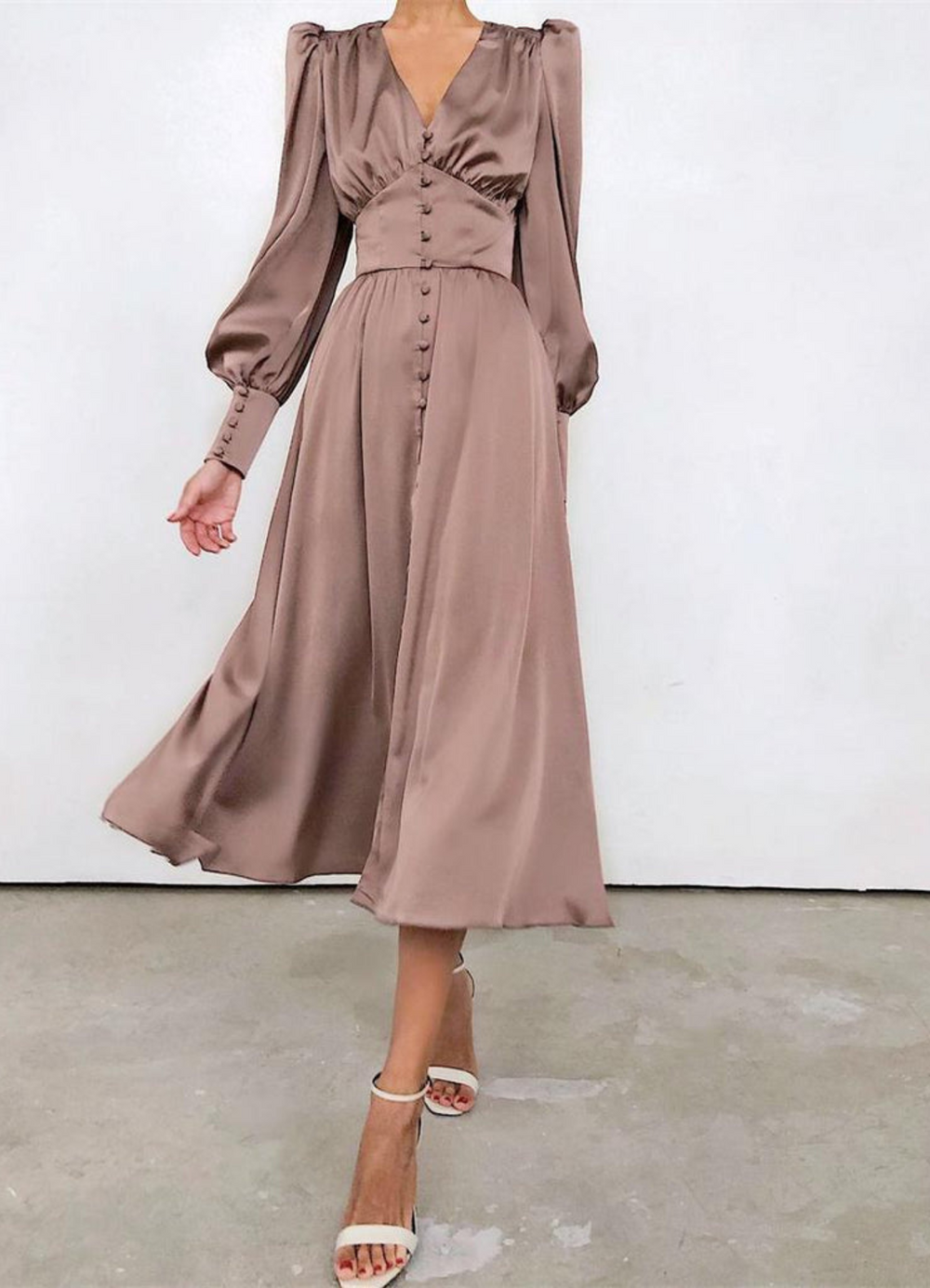 Heidi-Mode | Schlichtes Abendkleid für Damen Midi