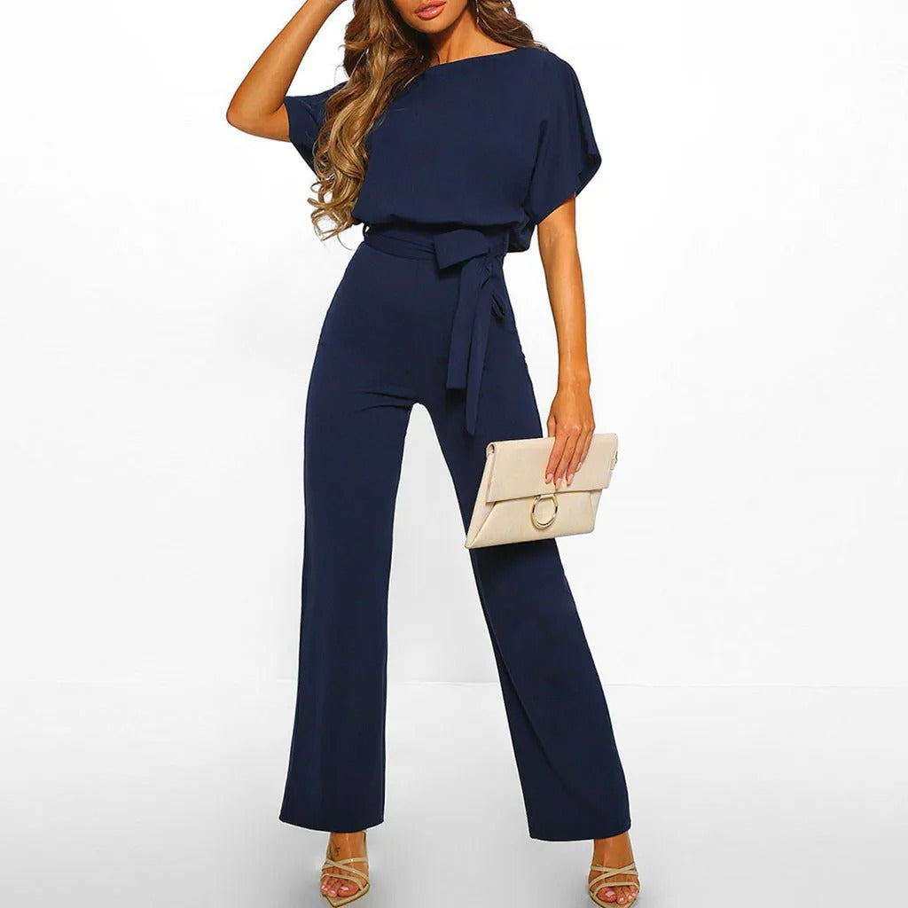 Heidi-Mode | Eleganter Jumpsuit Mit Rüschärmeln Und Gürtel