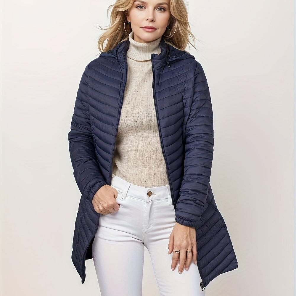 Heidi-Mode | Veste Matelassée Décontractée Avec Capuche Et Fermeture Éclair Sur Le Devant
