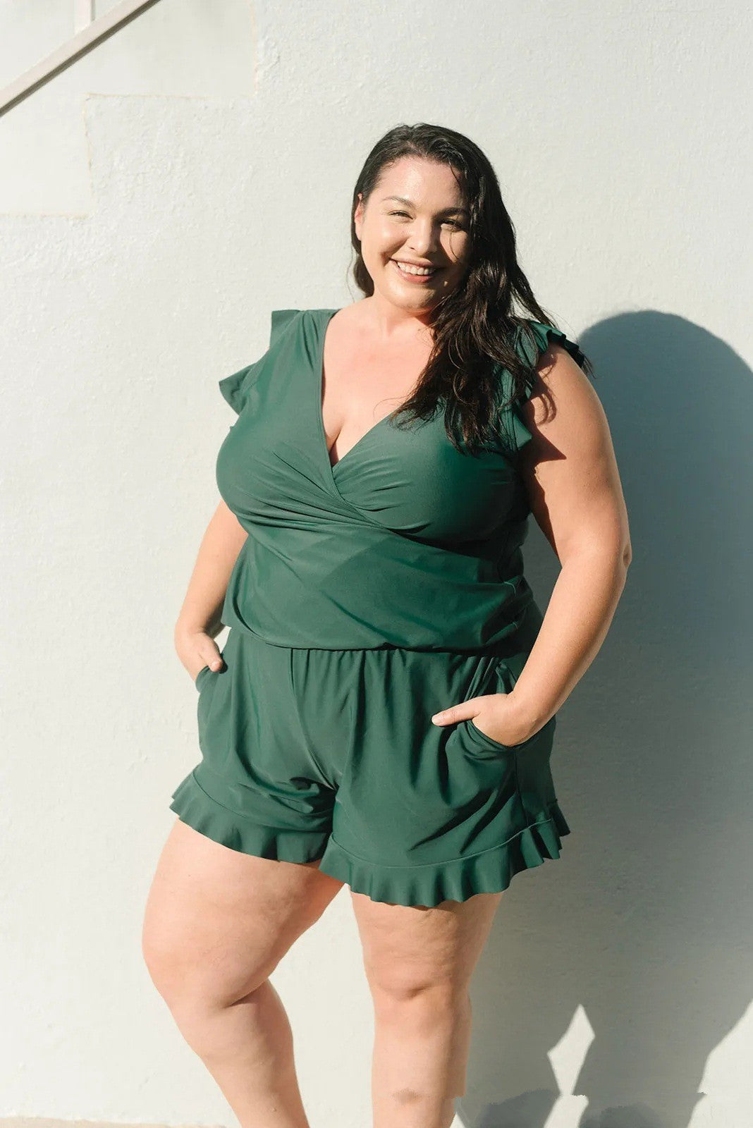Heidi-Mode | Einteiler Badeanzug mit Eingebautem Bh und Boxer Print