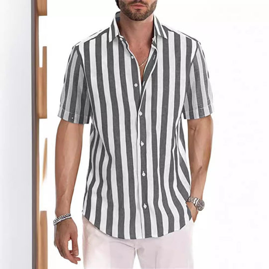Heidi Mode | Herren Hemd mit gestreiftem Revers