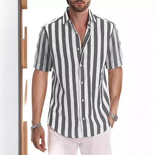 Heidi Mode | Herren Hemd mit gestreiftem Revers