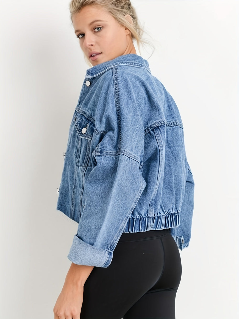 Heidi-Mode | Blaue Jeansjacken mit Kurzem Revers