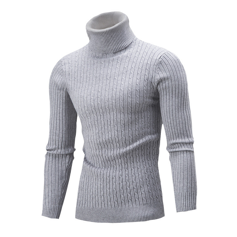 Herren Rollkragenpullover mit strukturierter Textur Heidi-Mode