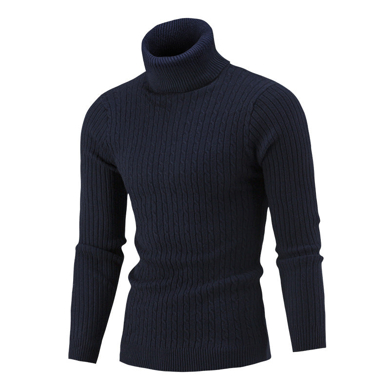 Herren rollkragen Pullover mit Zopfmuster Heidi-Mode