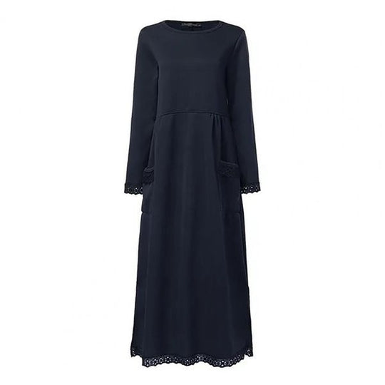 Heidi-Mode | Langärmliges Kleid mit Spitzenkante