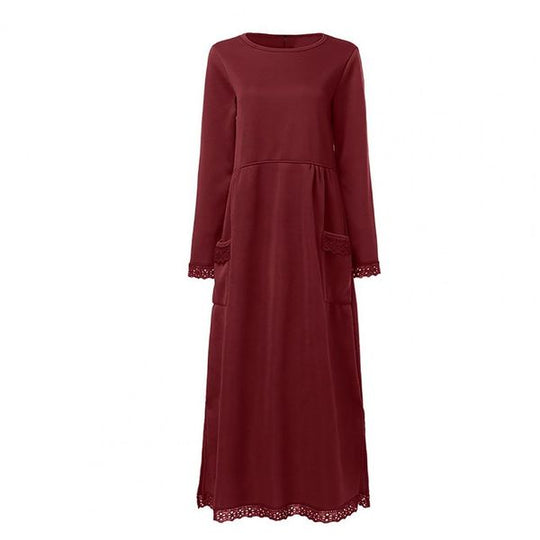 Heidi-Mode | Langärmliges Kleid mit Spitzenkante