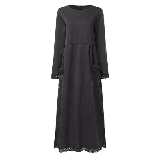 Heidi-Mode | Langärmliges Kleid mit Spitzenkante