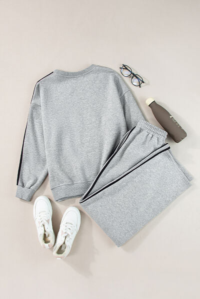 Heidi-Mode | Seitlich Gestreiftes Rundhals-Top und Active Set mit Hose