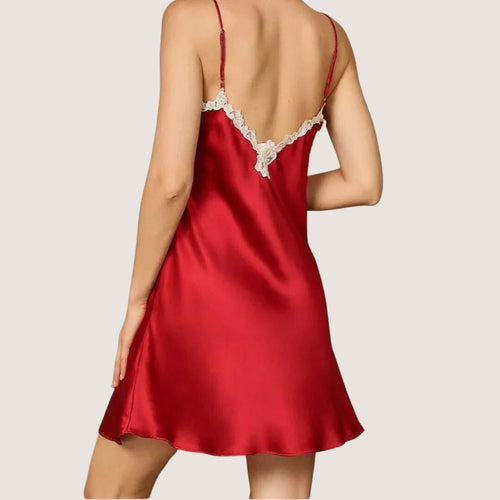 Nachthemd-Slip-Kleid von Side mit V-Rücken