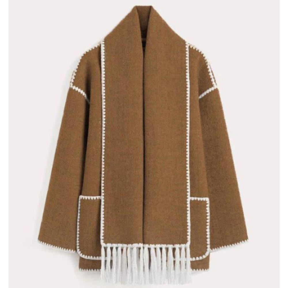 Heidi-Mode | Damen Warmer Lockerer Wickelkragen Mantel Winter