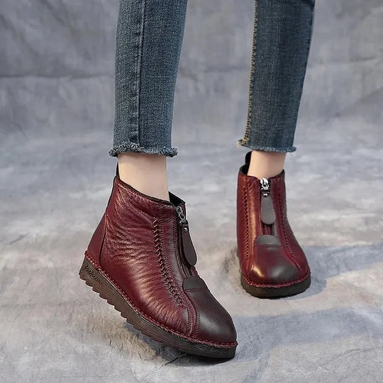 Heidi-Mode | Damen Echtes Leder Rutschfeste Stiefeletten