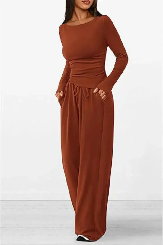 Heidi-Mode | Elegantes Set mit Langarmoberteil und Pants für Frauen