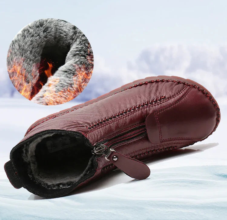 Heidi-Mode | Damen Echtes Leder Rutschfeste Stiefeletten