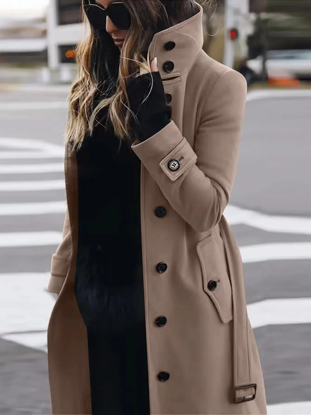 Heidi-Mode | Elegante Jacke für Damen Warmer Mantel aus Wollmischung, Enganliegendes Schnitt und Stilvoller Langer Mantel