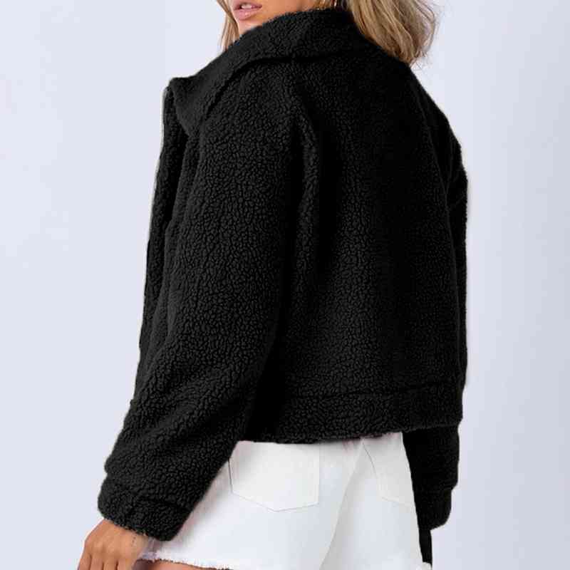 Heidi-Mode | Langarm Kragen Sherpa Jacke