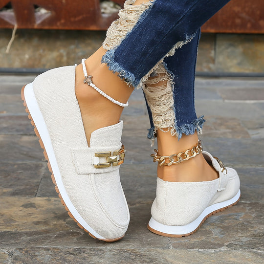 Heidi-Mode | Lässig Loafers mit Ketten Dekoration