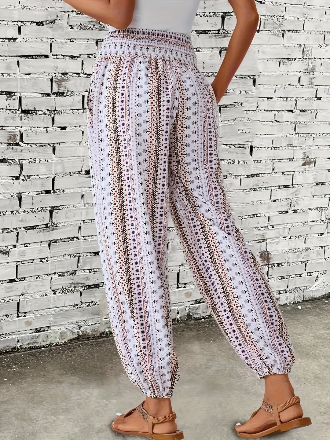 Heidi-Mode | Hohe Taille Druckhose Instant Boho Vibe