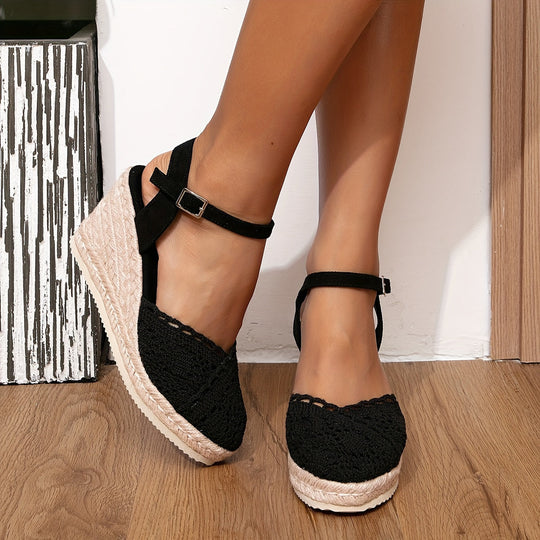 Heidi-Mode | Damen Espadrille Keilabsatz Sandalen