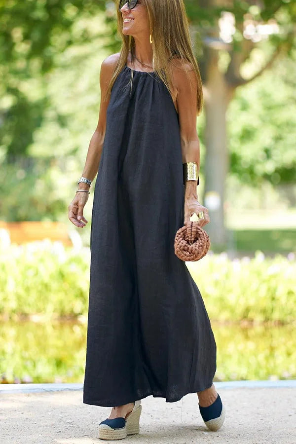 Neckholder-Maxikleid aus Leinenmischung von Down By The Cove