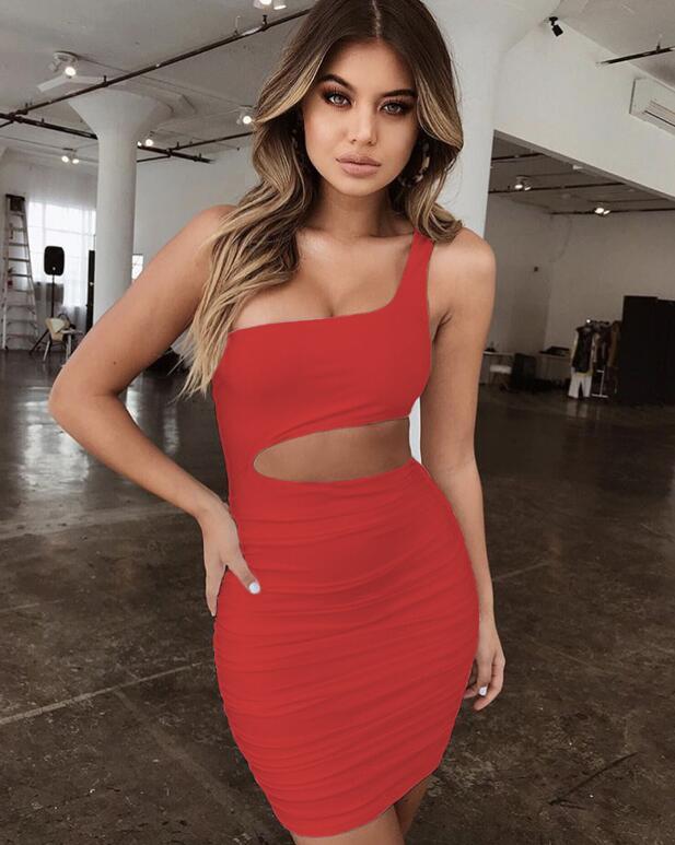 Heidi-Mode | Einseitiges Kurzes Kleid mit Sexy Design und Lochschnitt
