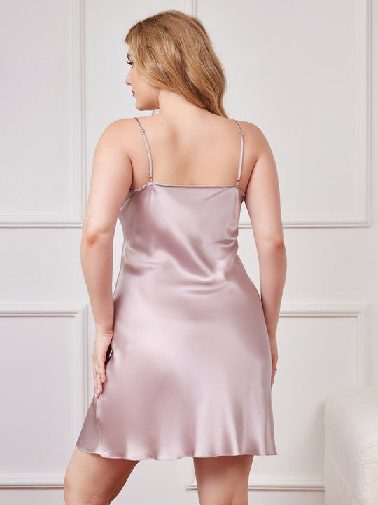 Heidi-Mode | Plus Size Ren Seide Sexy Chemise Nachtwäsche