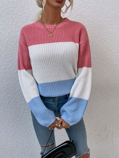 Heidi-Mode | Farbblock Rundhalspullover