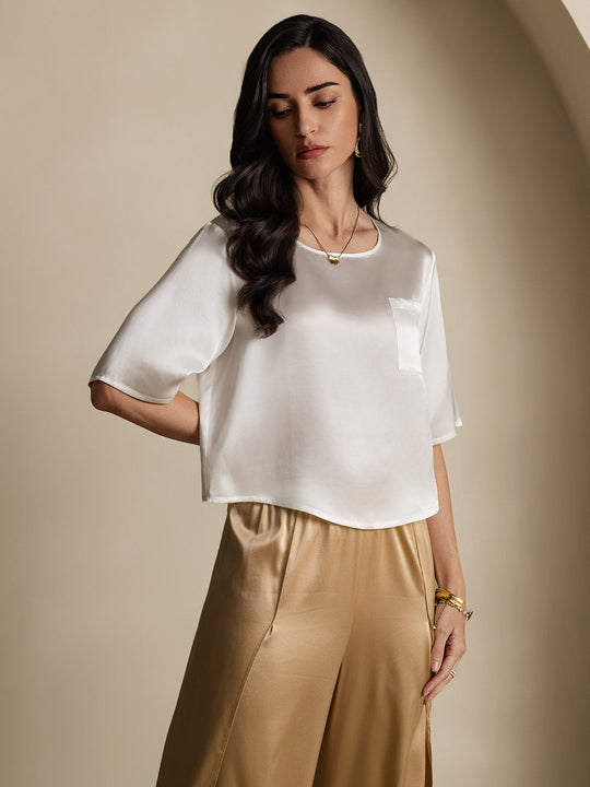 Heidi-Mode | 100% Seide Lässiges Damen T-Shirt