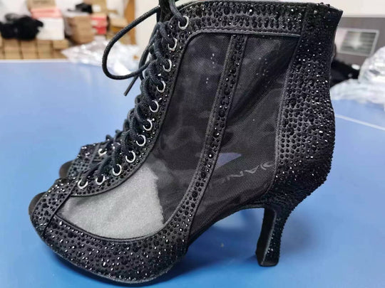 Heidi-Mode | Strass Lateinische Tanzschuhe Erwachsene Frauen Mittel Hoher Absatz