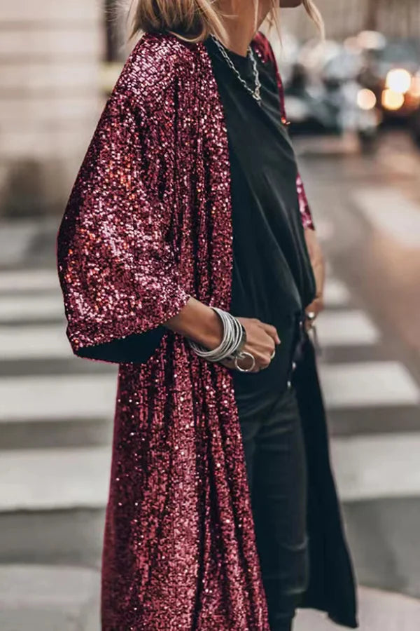 Heidi-Mode – Modischer Pailletten-Cardigan