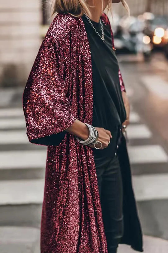 Heidi-Mode – Modischer Pailletten-Cardigan