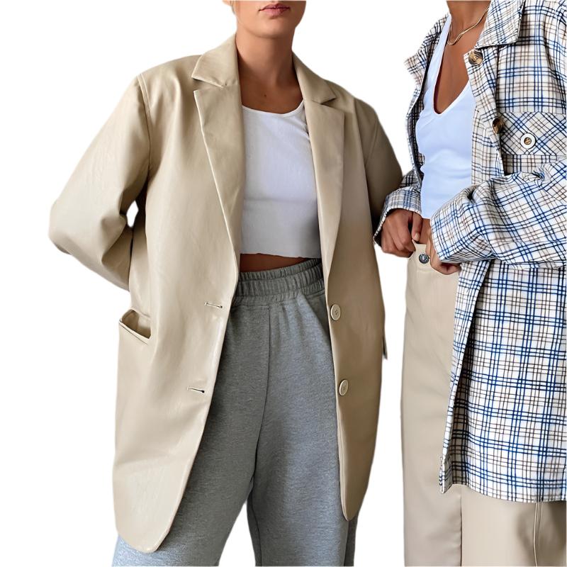 Heidi-Mode | Damen Oversized Jacke Mit Knopfverschluss Und Seitentaschen